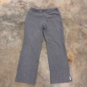 NY Jeans New York & Co Y2K Grey Wide Leg Sweatpants Rhinestone Slit Ankle Large